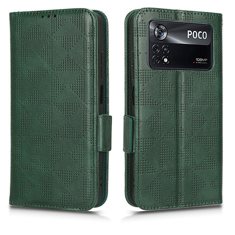 Coque Portefeuille Livre Cuir Etui Clapet C02X pour Xiaomi Poco X4 Pro 5G Vert