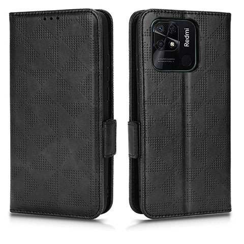 Coque Portefeuille Livre Cuir Etui Clapet C02X pour Xiaomi Redmi 10 India Noir