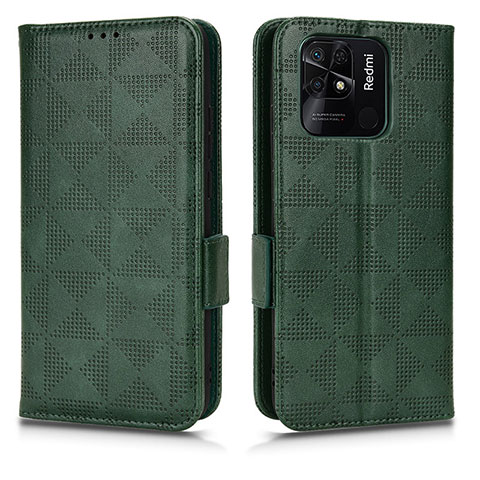 Coque Portefeuille Livre Cuir Etui Clapet C02X pour Xiaomi Redmi 10 India Vert