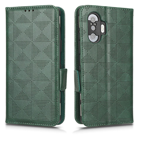 Coque Portefeuille Livre Cuir Etui Clapet C02X pour Xiaomi Redmi K40 Gaming 5G Vert