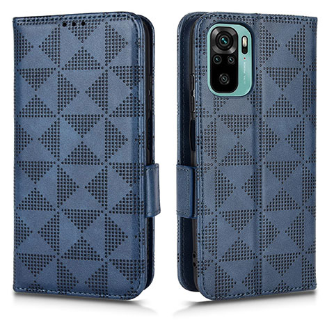 Coque Portefeuille Livre Cuir Etui Clapet C02X pour Xiaomi Redmi Note 10 4G Bleu