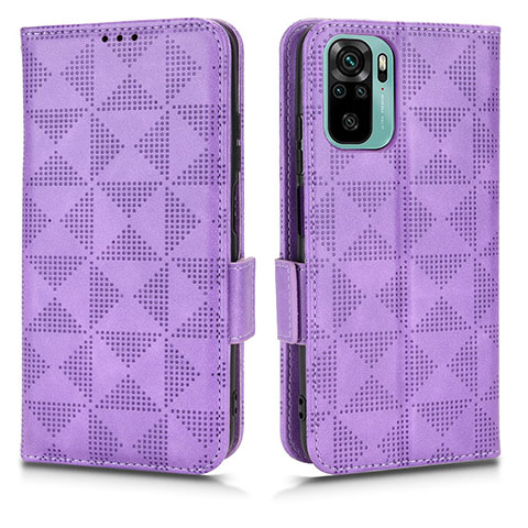 Coque Portefeuille Livre Cuir Etui Clapet C02X pour Xiaomi Redmi Note 10 4G Violet