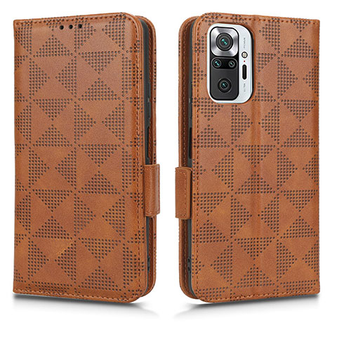 Coque Portefeuille Livre Cuir Etui Clapet C02X pour Xiaomi Redmi Note 10 Pro 4G Marron