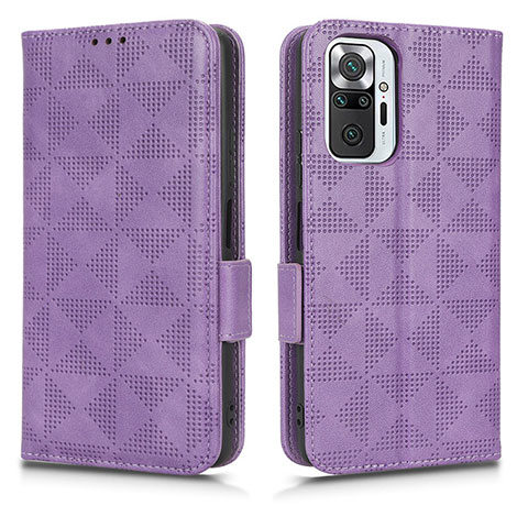 Coque Portefeuille Livre Cuir Etui Clapet C02X pour Xiaomi Redmi Note 10 Pro 4G Violet