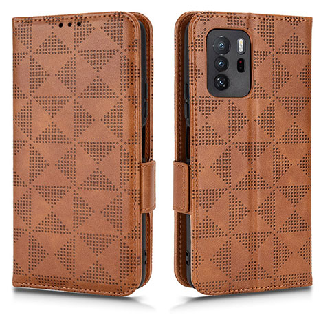 Coque Portefeuille Livre Cuir Etui Clapet C02X pour Xiaomi Redmi Note 10 Pro 5G Marron