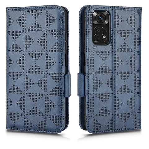 Coque Portefeuille Livre Cuir Etui Clapet C02X pour Xiaomi Redmi Note 11 4G (2022) Bleu