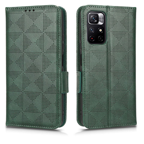 Coque Portefeuille Livre Cuir Etui Clapet C02X pour Xiaomi Redmi Note 11 5G Vert