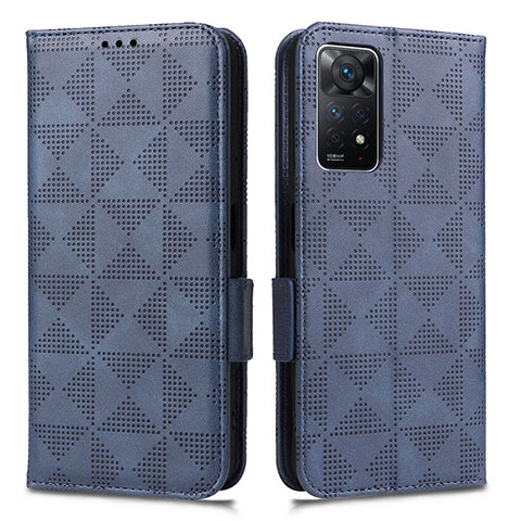 Coque Portefeuille Livre Cuir Etui Clapet C02X pour Xiaomi Redmi Note 11 Pro 4G Bleu