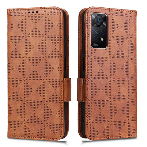 Coque Portefeuille Livre Cuir Etui Clapet C02X pour Xiaomi Redmi Note 11 Pro 4G Marron