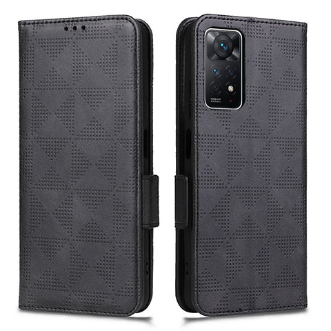 Coque Portefeuille Livre Cuir Etui Clapet C02X pour Xiaomi Redmi Note 11 Pro 4G Noir