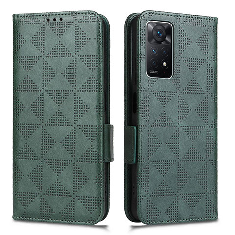 Coque Portefeuille Livre Cuir Etui Clapet C02X pour Xiaomi Redmi Note 11 Pro 4G Vert