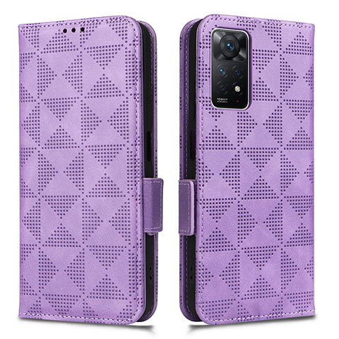 Coque Portefeuille Livre Cuir Etui Clapet C02X pour Xiaomi Redmi Note 11 Pro 4G Violet