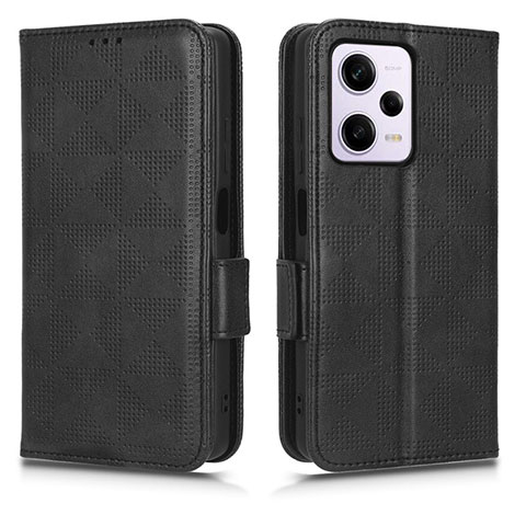 Coque Portefeuille Livre Cuir Etui Clapet C02X pour Xiaomi Redmi Note 12 Pro+ Plus 5G Noir