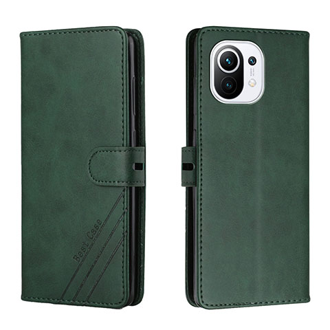 Coque Portefeuille Livre Cuir Etui Clapet C03 pour Xiaomi Mi 11 5G Vert