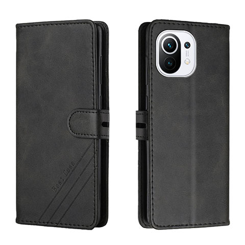 Coque Portefeuille Livre Cuir Etui Clapet C03 pour Xiaomi Mi 11 Lite 4G Noir