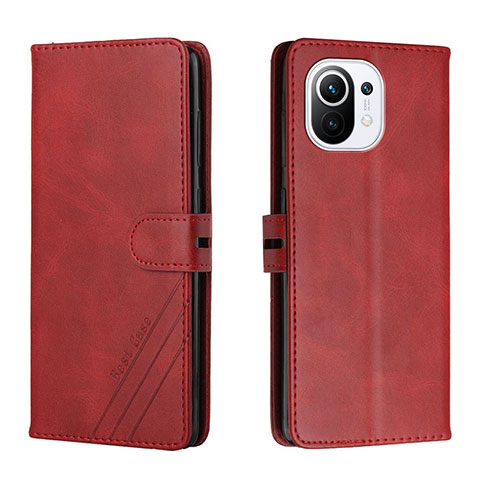 Coque Portefeuille Livre Cuir Etui Clapet C03 pour Xiaomi Mi 11 Lite 5G NE Rouge