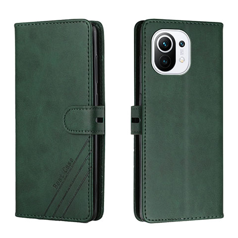 Coque Portefeuille Livre Cuir Etui Clapet C03 pour Xiaomi Mi 11 Lite 5G Vert