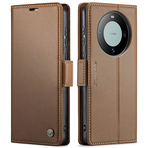 Coque Portefeuille Livre Cuir Etui Clapet C03S pour Huawei Mate 60 Marron