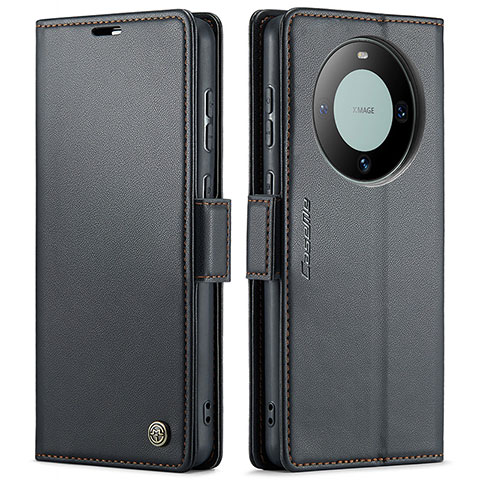 Coque Portefeuille Livre Cuir Etui Clapet C03S pour Huawei Mate 60 Noir