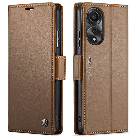 Coque Portefeuille Livre Cuir Etui Clapet C03S pour Oppo A78 4G Marron