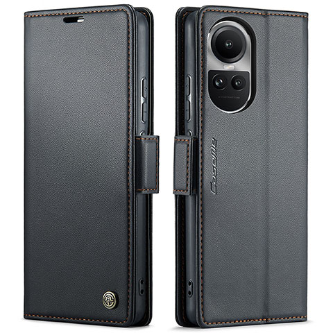 Coque Portefeuille Livre Cuir Etui Clapet C03S pour Oppo Reno10 5G Noir