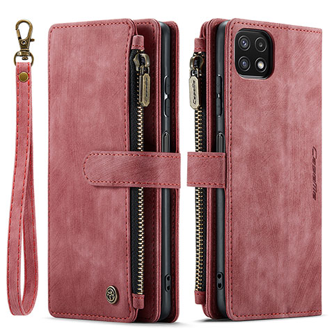 Coque Portefeuille Livre Cuir Etui Clapet C03S pour Samsung Galaxy A22 5G Rouge