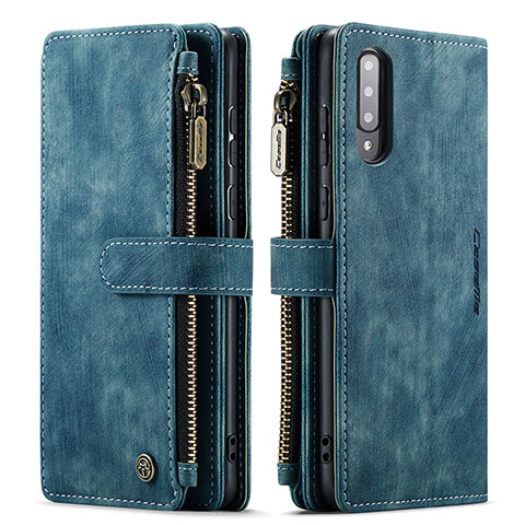 Coque Portefeuille Livre Cuir Etui Clapet C03S pour Samsung Galaxy A50 Bleu