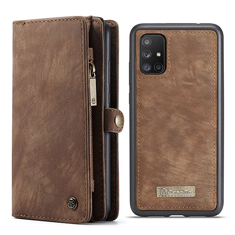 Coque Portefeuille Livre Cuir Etui Clapet C03S pour Samsung Galaxy A51 4G Marron