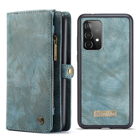 Coque Portefeuille Livre Cuir Etui Clapet C03S pour Samsung Galaxy A52 4G Bleu