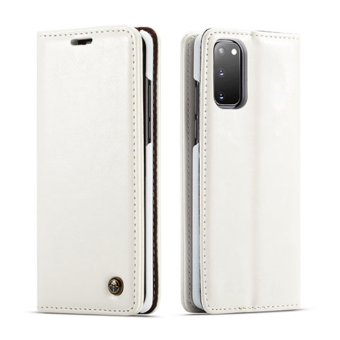 Coque Portefeuille Livre Cuir Etui Clapet C03S pour Samsung Galaxy S20 5G Blanc