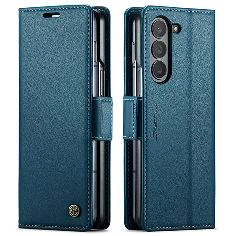 Coque Portefeuille Livre Cuir Etui Clapet C03S pour Samsung Galaxy Z Fold5 5G Bleu