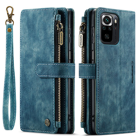 Coque Portefeuille Livre Cuir Etui Clapet C03S pour Xiaomi Redmi Note 10 4G Bleu