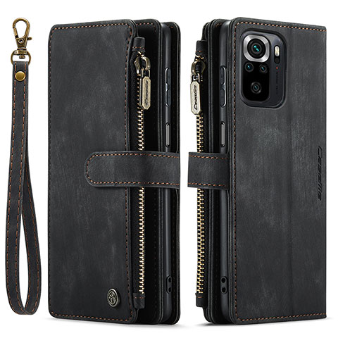 Coque Portefeuille Livre Cuir Etui Clapet C03S pour Xiaomi Redmi Note 10 4G Noir