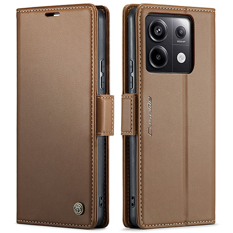 Coque Portefeuille Livre Cuir Etui Clapet C03S pour Xiaomi Redmi Note 13 Pro 5G Marron