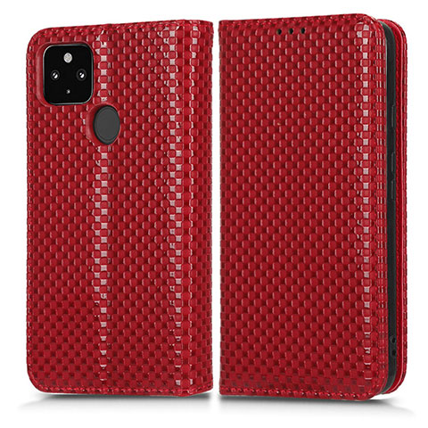 Coque Portefeuille Livre Cuir Etui Clapet C03X pour Google Pixel 4a 5G Rouge