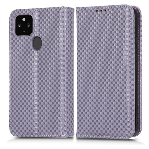 Coque Portefeuille Livre Cuir Etui Clapet C03X pour Google Pixel 4a 5G Violet