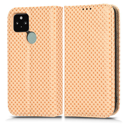 Coque Portefeuille Livre Cuir Etui Clapet C03X pour Google Pixel 5 Or