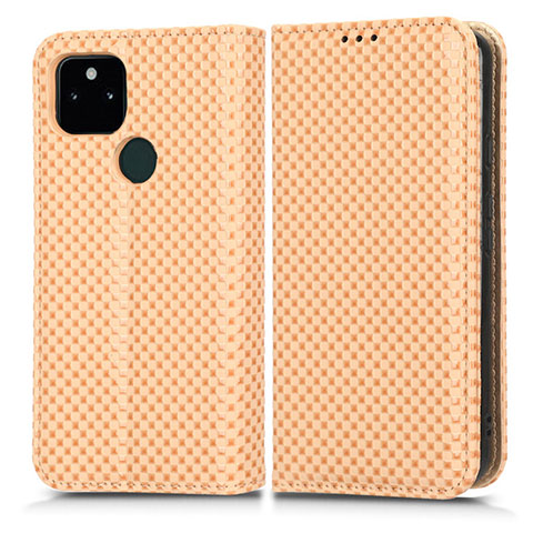 Coque Portefeuille Livre Cuir Etui Clapet C03X pour Google Pixel 5a 5G Or