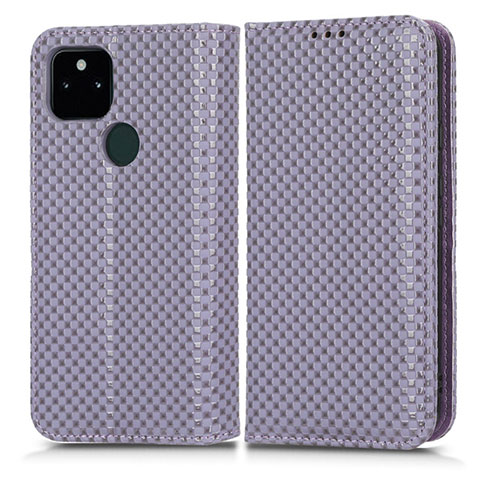 Coque Portefeuille Livre Cuir Etui Clapet C03X pour Google Pixel 5a 5G Violet