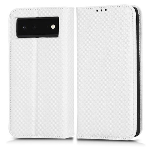 Coque Portefeuille Livre Cuir Etui Clapet C03X pour Google Pixel 6 5G Blanc