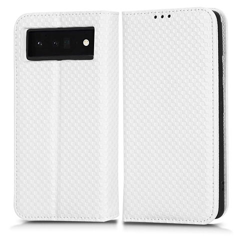 Coque Portefeuille Livre Cuir Etui Clapet C03X pour Google Pixel 6 Pro 5G Blanc