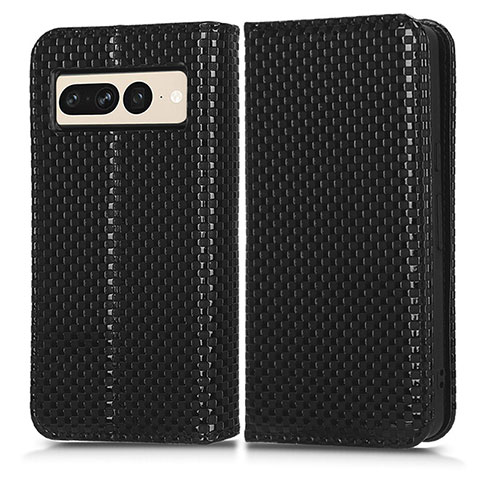 Coque Portefeuille Livre Cuir Etui Clapet C03X pour Google Pixel 7 Pro 5G Noir