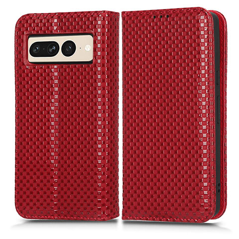 Coque Portefeuille Livre Cuir Etui Clapet C03X pour Google Pixel 7 Pro 5G Rouge