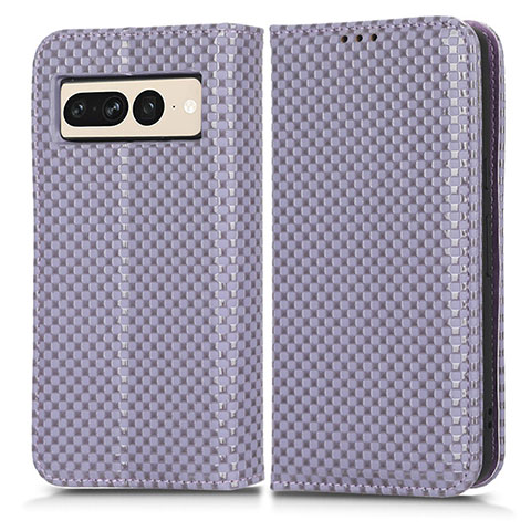 Coque Portefeuille Livre Cuir Etui Clapet C03X pour Google Pixel 7 Pro 5G Violet