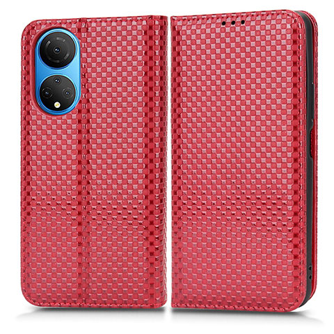 Coque Portefeuille Livre Cuir Etui Clapet C03X pour Huawei Honor X7 Rouge