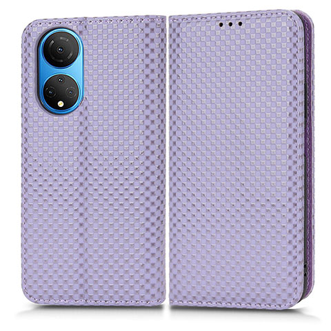 Coque Portefeuille Livre Cuir Etui Clapet C03X pour Huawei Honor X7 Violet