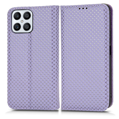 Coque Portefeuille Livre Cuir Etui Clapet C03X pour Huawei Honor X8 4G Violet