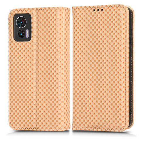 Coque Portefeuille Livre Cuir Etui Clapet C03X pour Motorola Moto Edge 30 Neo 5G Or