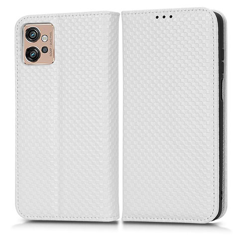 Coque Portefeuille Livre Cuir Etui Clapet C03X pour Motorola Moto G32 Blanc