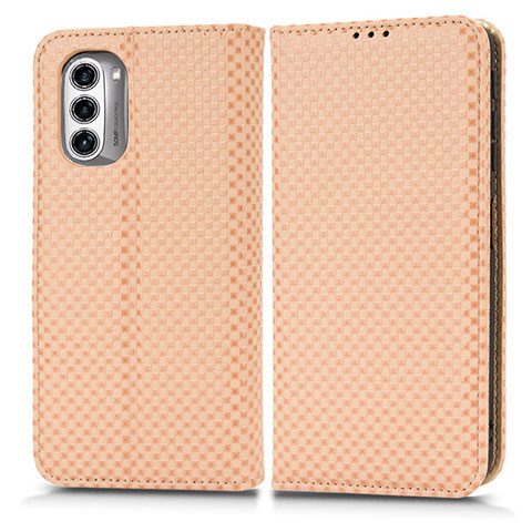 Coque Portefeuille Livre Cuir Etui Clapet C03X pour Motorola Moto G52j 5G Or